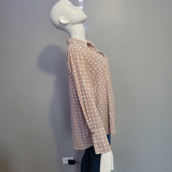 Pleione Tracy Dotted Long Sleeve Blouse, VGUC, Size S - Picture 4 of 7